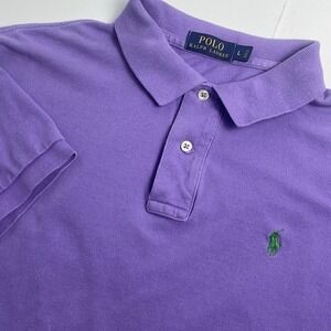 Polo Ralph Lauren Men's Large Mesh Polo Purple Green Pony Short Sleeve